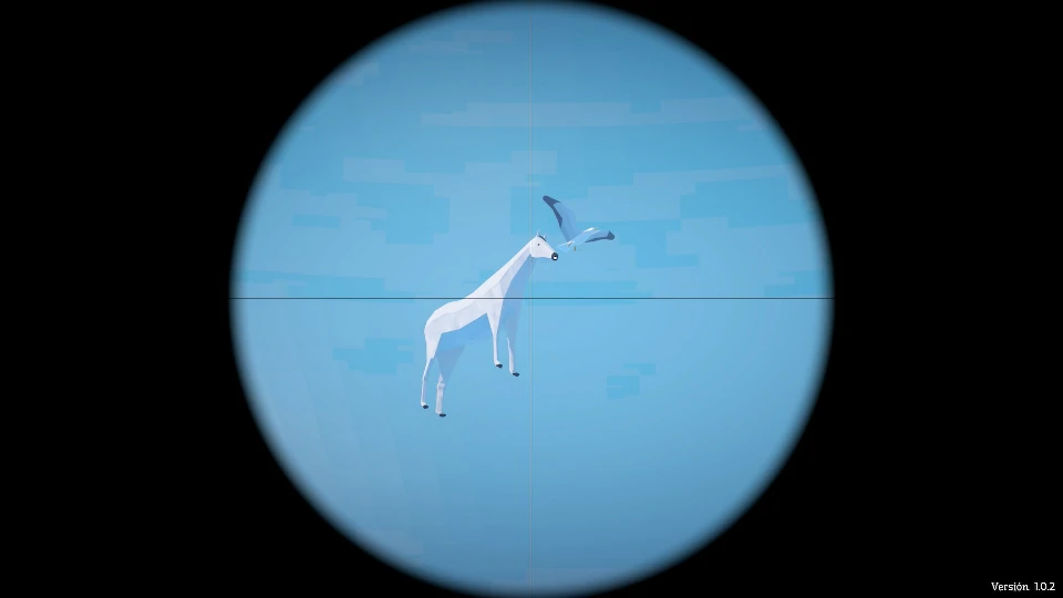 The Terrorizing Bird caught in the sniper scope against the sky