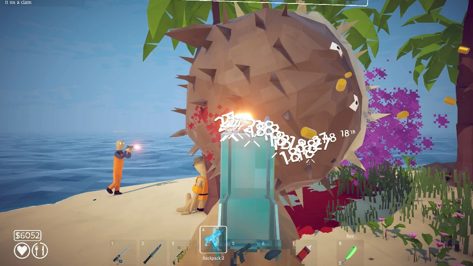 The whale boss breaching out of the volcano crater with its health bar and white escape timer visible